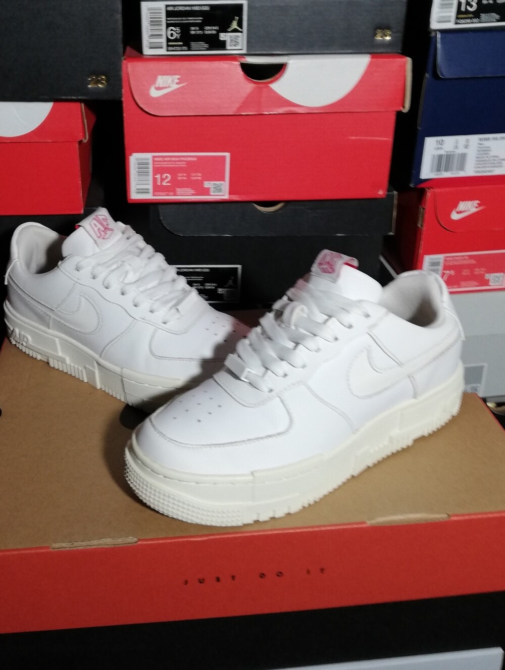 NIKE AIR FORCE 1 PIXEL PLATFORM WOMEN'S US SIZE 6.5 WHITE-SAIL GREAT COND